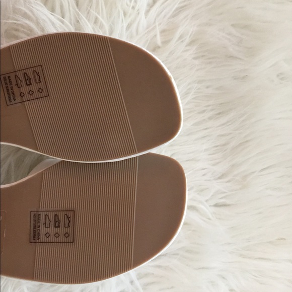 Spiked White Quilted Square Toe Sandals - Picture 7 of 16